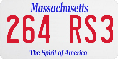 MA license plate 264RS3
