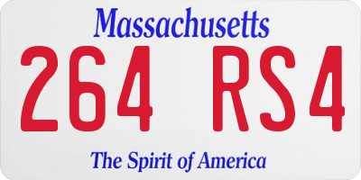 MA license plate 264RS4
