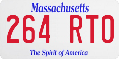 MA license plate 264RT0
