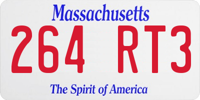 MA license plate 264RT3