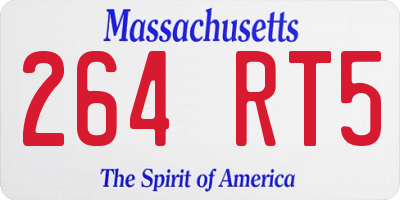 MA license plate 264RT5