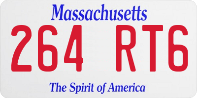 MA license plate 264RT6