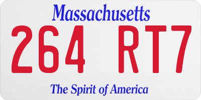 MA license plate 264RT7