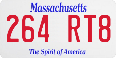 MA license plate 264RT8