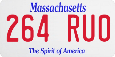 MA license plate 264RU0