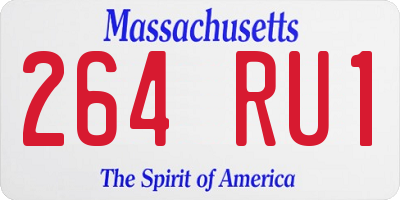 MA license plate 264RU1
