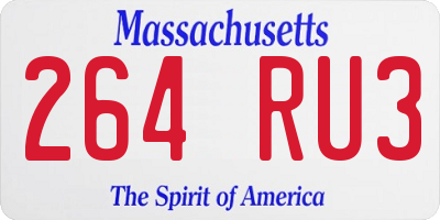MA license plate 264RU3