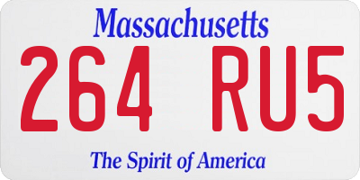 MA license plate 264RU5
