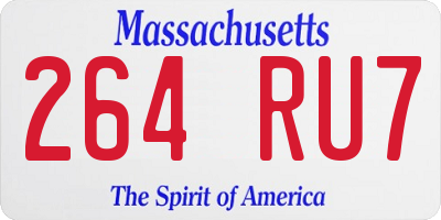 MA license plate 264RU7