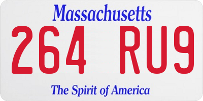 MA license plate 264RU9