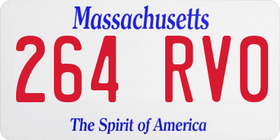 MA license plate 264RV0
