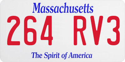MA license plate 264RV3