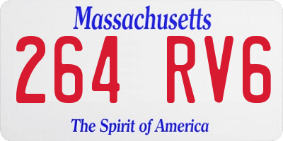 MA license plate 264RV6