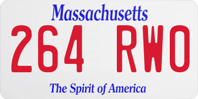 MA license plate 264RW0