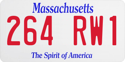 MA license plate 264RW1