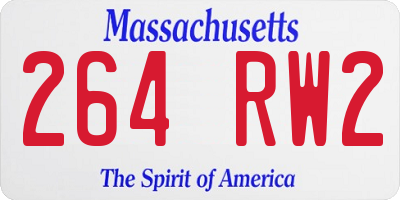MA license plate 264RW2