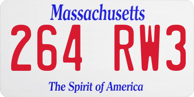 MA license plate 264RW3