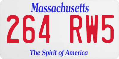 MA license plate 264RW5