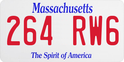 MA license plate 264RW6