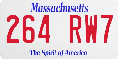 MA license plate 264RW7