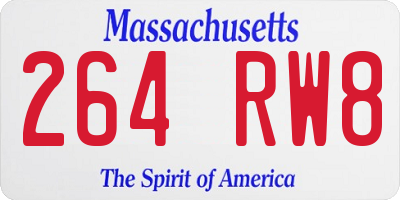 MA license plate 264RW8