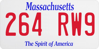 MA license plate 264RW9