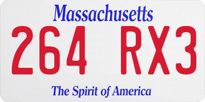 MA license plate 264RX3