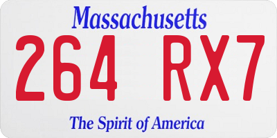 MA license plate 264RX7