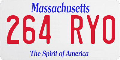 MA license plate 264RY0