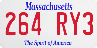 MA license plate 264RY3