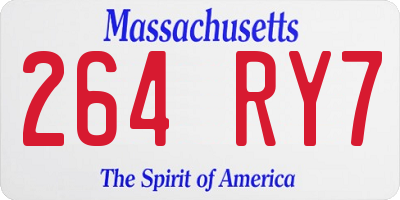 MA license plate 264RY7