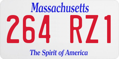 MA license plate 264RZ1