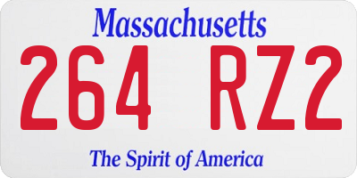 MA license plate 264RZ2