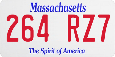 MA license plate 264RZ7