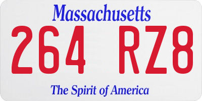 MA license plate 264RZ8