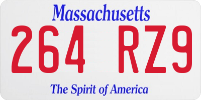 MA license plate 264RZ9