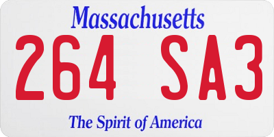 MA license plate 264SA3