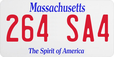 MA license plate 264SA4