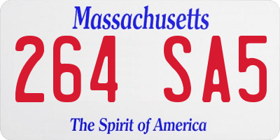 MA license plate 264SA5