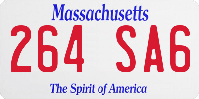 MA license plate 264SA6