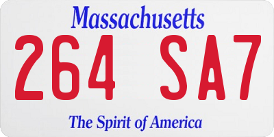 MA license plate 264SA7