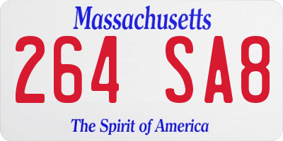 MA license plate 264SA8