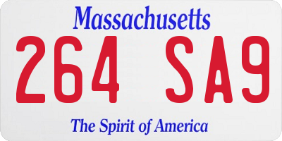 MA license plate 264SA9