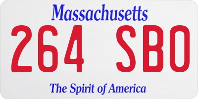 MA license plate 264SB0