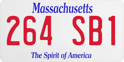 MA license plate 264SB1