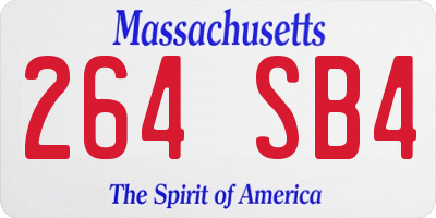 MA license plate 264SB4