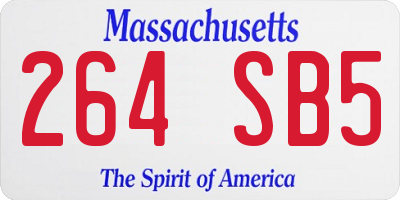 MA license plate 264SB5