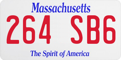 MA license plate 264SB6