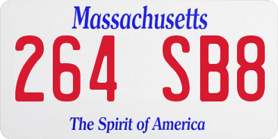 MA license plate 264SB8