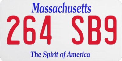 MA license plate 264SB9